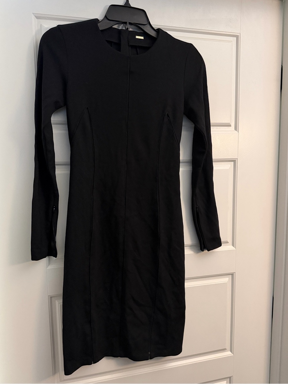 Adam Lippes Black Long-Sleeve Sheath Dress